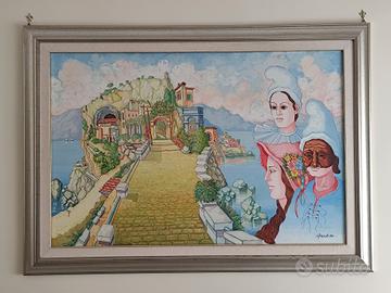 Quadro a olio Carnevale in Costiera