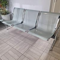 COPPIA di panche per sala attesa 3 posti acciaio