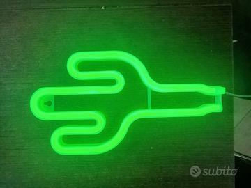 lampada led verde cactus