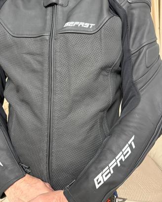 giacca Moto in pelle nuova con cartellino Befast