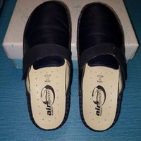 Ciabatta ortopedica in Nappa blu