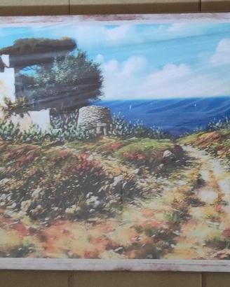 Stampa su tela con telaio mis 60x120 salento mare