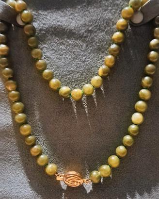 collana perle verdi