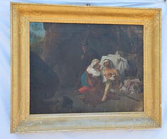 Antico dipinto olio su tela  Pieter Van Hanselaere