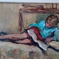 Dipinto Fanciulla sul Divano di Coceani Antonio