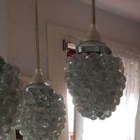 Lampadario a grappoli  in vetro