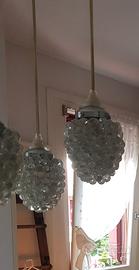 Lampadario a grappoli  in vetro