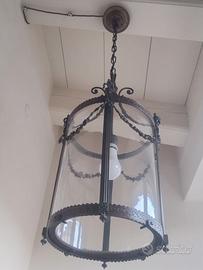 Lampadario antico ferro battuto