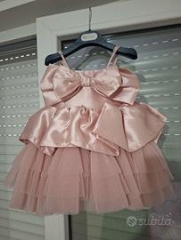 abitino  fun&fun in tulle con fiocco rosa antico