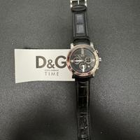 Orologio cronografo D&G in acciaio cinturino cuoio