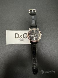 Orologio cronografo D&G in acciaio cinturino cuoio