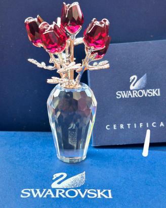 Swarovski Flower Dreams vaso rose rosse originale