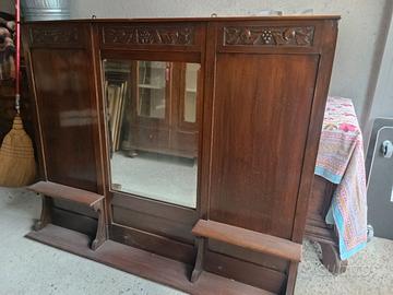 Specchiera legno con mensola