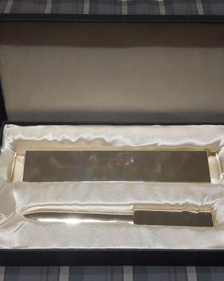 TAGLIA CARTE e PORTA PENNE in silver plated