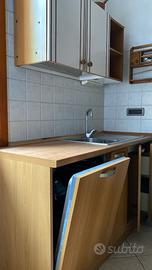 Cucina: lavastviglie, mobili, lavello, scolapiatti