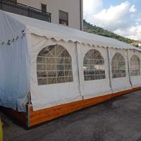 GAZEBO TENDOSTRUTTURA 5x10 PVC LATERALI E INGRESSI