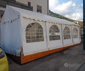 GAZEBO TENDOSTRUTTURA 5x10 PVC LATERALI E INGRESSI