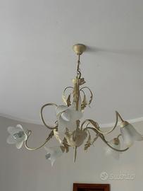 Lampadario classico in ferro battuto con 5 luci
