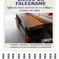 Banco da falegname e scalpelli professionali