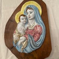 Quadro in rilievo Madonna con bambino 27 cm