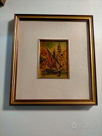 Quadro decorativo con barca a vela