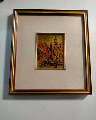 Quadro decorativo con barca a vela