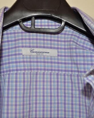 Camicia Camicissima Slim Fit uomo a quadri lilla