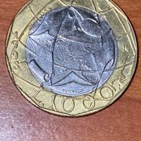 Moneta 1000 lire 1998 errore di conio rara