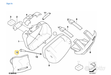 F 800 R K 1200 1300 R borsa interna valigia BMW