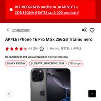 iPhone 16 pro max 256 GB nuovo