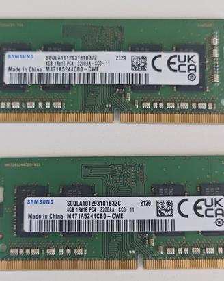 Samsung 8GB (2x4GB) DDR4 SO-DIMM PC4-3200AA Non-EC