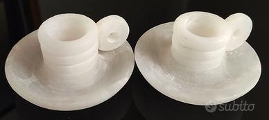 PORTACANDELE IN ALABASTRO.