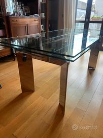 Tavolo Cattelan  cristallo ed acciaio