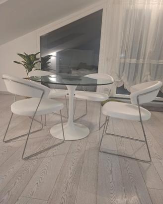 Set Pranzo CALLIGARIS – Tavolo Cristallo + 4 Sedie