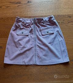 Gonna in velluto rosa