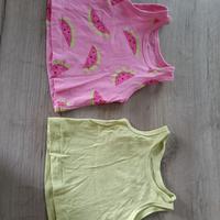 set di due canottiere per neonata 0-3 mesi