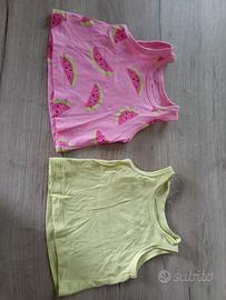 set di due canottiere per neonata 0-3 mesi