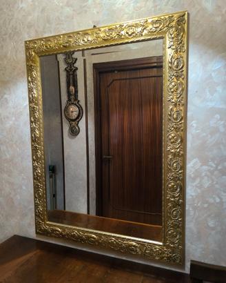 SPECCHIO CON CORNICE DORATA E BORDO MOLATO