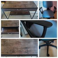 Scrivania moderna + Sedia da lavoro Ergonomica