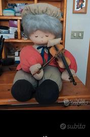 bambolotto pupazzo v  con violino anni 70 