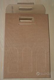 Scatola in cartone ondulato porta tre bottiglie