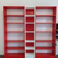 Set 3 librerie (2 rosse e 1 bianca)