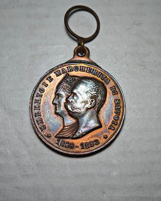 1893 Medaglia Mutuo Soccorso Nozze Argento Umberto