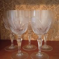 Set bicchieri da acqua di cristallo vintage 5 pezz