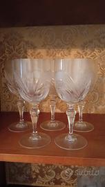 Set bicchieri da acqua di cristallo vintage 5 pezz