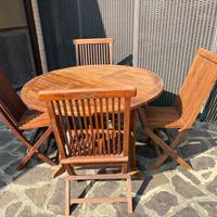 Tavolo teak e 4 sedie