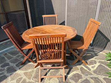 Tavolo teak e 4 sedie