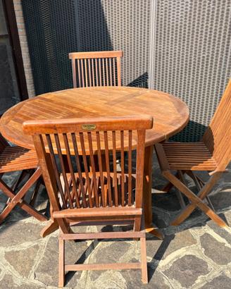 Tavolo teak e 4 sedie
