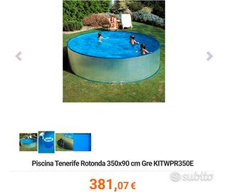 Piscina Tenerife Rotonda 350x90 cm Gre KITWPR350E