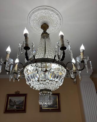 Lampadario Cristallo a Mogolfiera con  applique